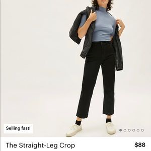 Everlane Size 25 Straight Leg Black Crop Jeans
